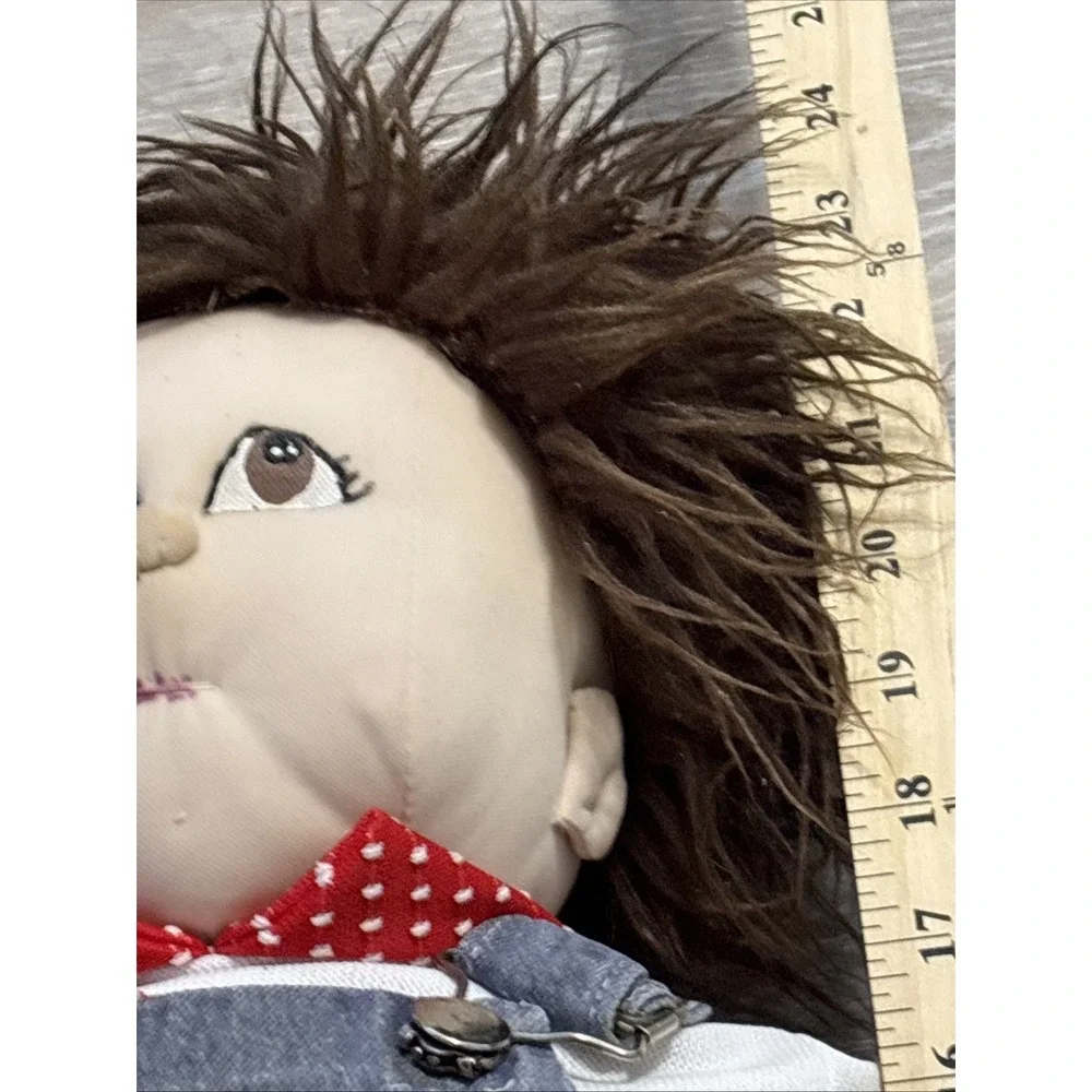 Vintage 80s Handmade Soft Sculpted Cloth Doll 24